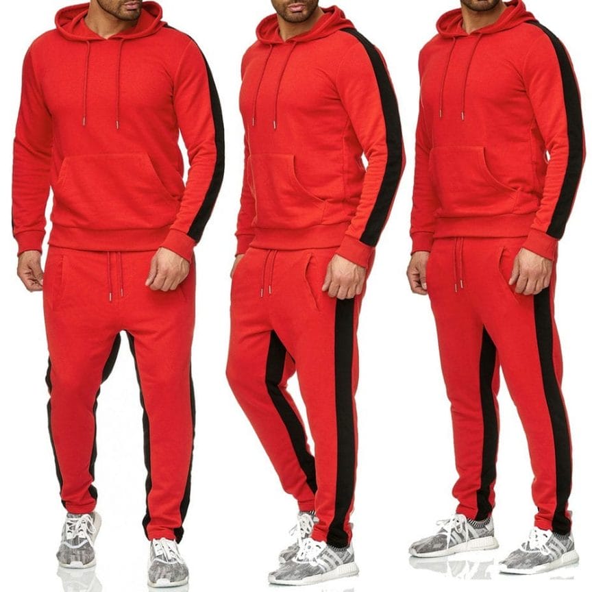 Zogaa Brand Men Sweat Suit Set Gyms Bodybuilding Workout Clothing Two Piece Set Outfits for Man